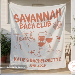 Custom Savannah Bachelorette Party Banner, Personalized Bach Party Wall Tapestry, Georgia Bachelorette Party Decor, Peach Bach Backdrop