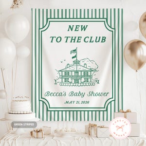 New To The Club Baby Shower Banner, Golf Baby Shower Decorations, A Little Putter Is On The Way Backdrop, Golfing Baby Sprinkle Welcome Sign Bild 2