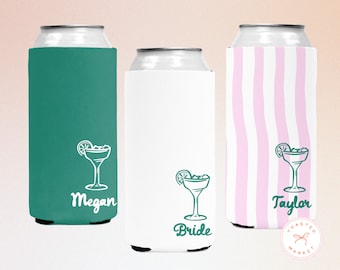 Personalized Margarita Bachelorette Can Coolers, Custom Name Final Fiesta Drink Sleeve, Tequila Bachelorette Party Favors