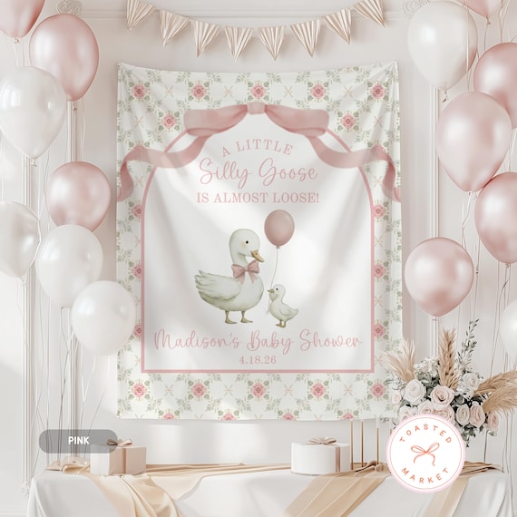 New Silly Goose Baby Shower Banner, Silly Goose Is Almost Loose Decor, Silly Goose About To Be Loose Backdrop, Goose Baby Sprinkle Sign
