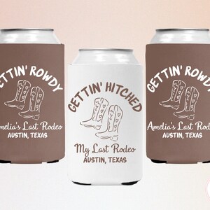 Custom Western Bachelorette Can Coolers, Last Rodeo Personalized Can Sleeves, Nashville Birthday, Cowgirl Bachelorette, Bridal Party Favors
