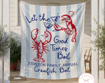 Let the Good Times Boil Banner, Crawfish Boil Engagement Party Backdrop, Annual Crawfish Boil Party Tapestry, Crawfish Birthday Decoration