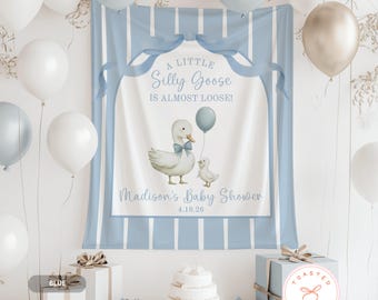New Silly Goose Baby Shower Banner, Silly Goose Is Almost Loose Decor, Silly Goose About To Be Loose Backdrop, Goose Baby Sprinkle Sign