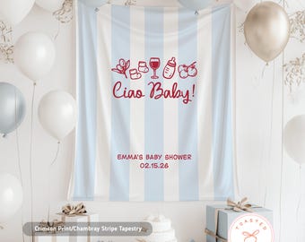 Ciao Baby Shower Banner, Italian Themed Baby Shower Backdrop, Pizza Theme Baby Decorations, Ciao Bambino Baby Sprinkle Welcome Sign