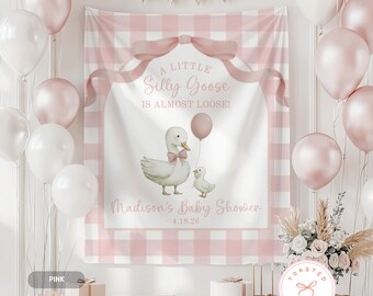 New Silly Goose Baby Shower Banner, Silly Goose Is Almost Loose Decor, Silly Goose About To Be Loose Backdrop, Goose Baby Sprinkle Sign