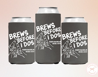 Personalized Bachelor Party Can Coolers, Custom Bachelor Name Can Sleeves, Brews Before I Dos Can Holder, Brewery Beer Bachelor Party