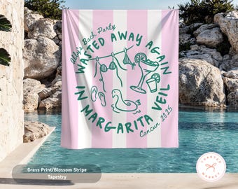 Margarita Veil Bachelorette Banner, Margaritas Bach Party Decorations, Custom Margs Backdrop, Personalized Beach Birthday Decoration