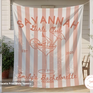 Custom Savannah Bachelorette Party Banner, Personalized Bach Party Wall Tapestry, Georgia Bachelorette Party Decor, Peach Bach Backdrop