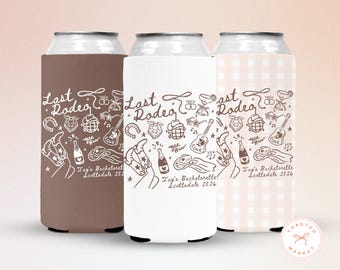 Enfriador de latas para despedida de soltera "Last Rodeo", recuerdo de despedida de soltera en Nashville, funda para bebidas para despedida de soltera estilo western, soporte para latas para despedida de soltera vaquera