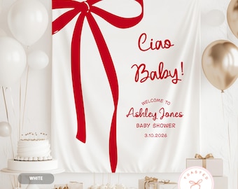 Ciao Baby Shower Banner, Italian Themed Baby Shower Backdrop, Pizza Theme Baby Decorations, Ciao Bambino Baby Sprinkle Welcome Sign