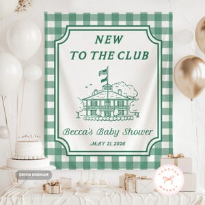 New To The Club Baby Shower Banner, Golf Baby Shower Decorations, A Little Putter Is On The Way Backdrop, Golfing Baby Sprinkle Welcome Sign Bild 1