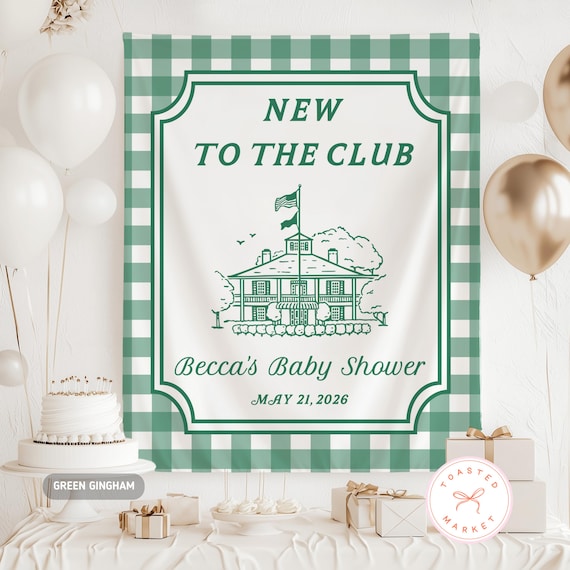 New To The Club Baby Shower Banner, Golf Baby Shower Decorations, A Little Putter Is On The Way Backdrop, Golfing Baby Sprinkle Welcome Sign