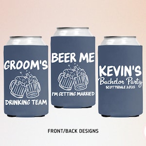 Personalized Bachelor Party Can Coolers, Custom Bachelor Name Can Sleeves, Brews Before I Dos Can Holder, Brewery Distillery Bachelor Party