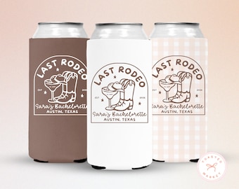 Personalized Last Rodeo Can Cooler, Western Bachelorette Party Favor, Nashville Birthday Drink Sleeve, Country Cowgirl Bach Can Holder