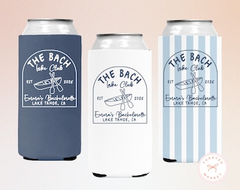 Love On The Lake Bachelorette Can Coolers, Personalized Lake Club Bachelorette Drink Sleeves, Nautical Bachelorette Party Favors