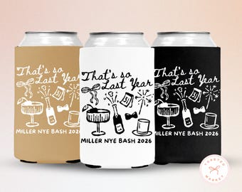 Custom New Years Eve Party Can Cooler, Cheers To The New Year Drink Sleeve, Personalized NYE Party Favor, Funny New Years Eve Party Supplies