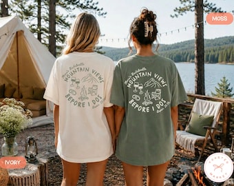Mountain Views Before I Dos Bachelorette Shirt, Custom Camp Bachelorette Party Shirts, Mountain Wedding TShirt, Camp Girls Trip Matching Tee