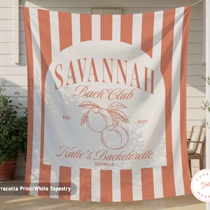 Custom Savannah Bachelorette Party Banner, Personalized Bach Party Wall Tapestry, Georgia Bachelorette Party Decor, Peach Bach Backdrop