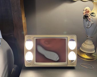 Vintage Lighted Vanity Mirror BERCY Los Angeles Portable Makeup Mirror Hollywood Glam Retro Dressing Table Mirror with Lights