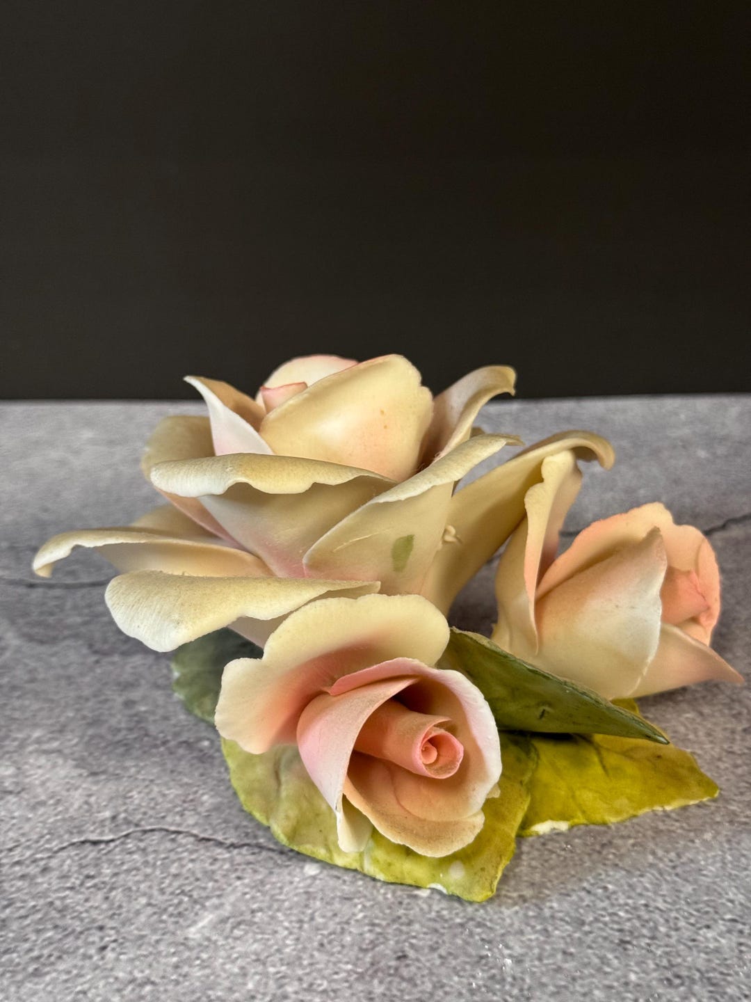 Vintage Italian Porcelain Roses – Golden Crown E&R – Capodimonte Style ...