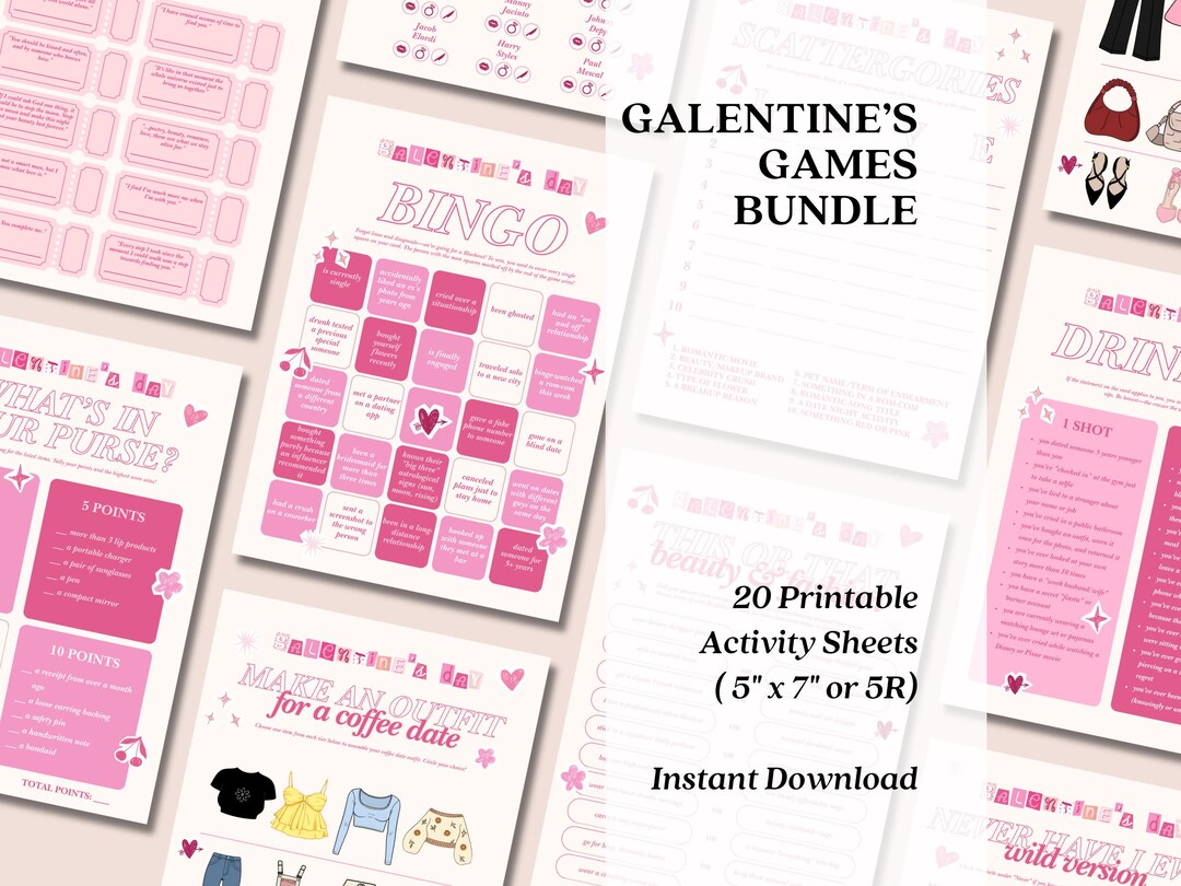 Galentines Party Games Bundle Galentine's Day Game Ideas for Galentines ...
