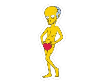 Naklejka z motywem serca pana Burnsa: Zabawna naklejka winylowa z kreskówki Simpsonowie