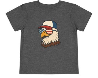 Patriotic Eagle Kids Shirt: 4th of July Toddler Tee