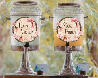 Fairy Party Drink Labels: Pixie Punch, Magical Nectar (Digital Download)
