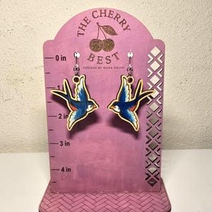 Old School Flyers – Traditional Tattoo-Inspired Swallow Earrings