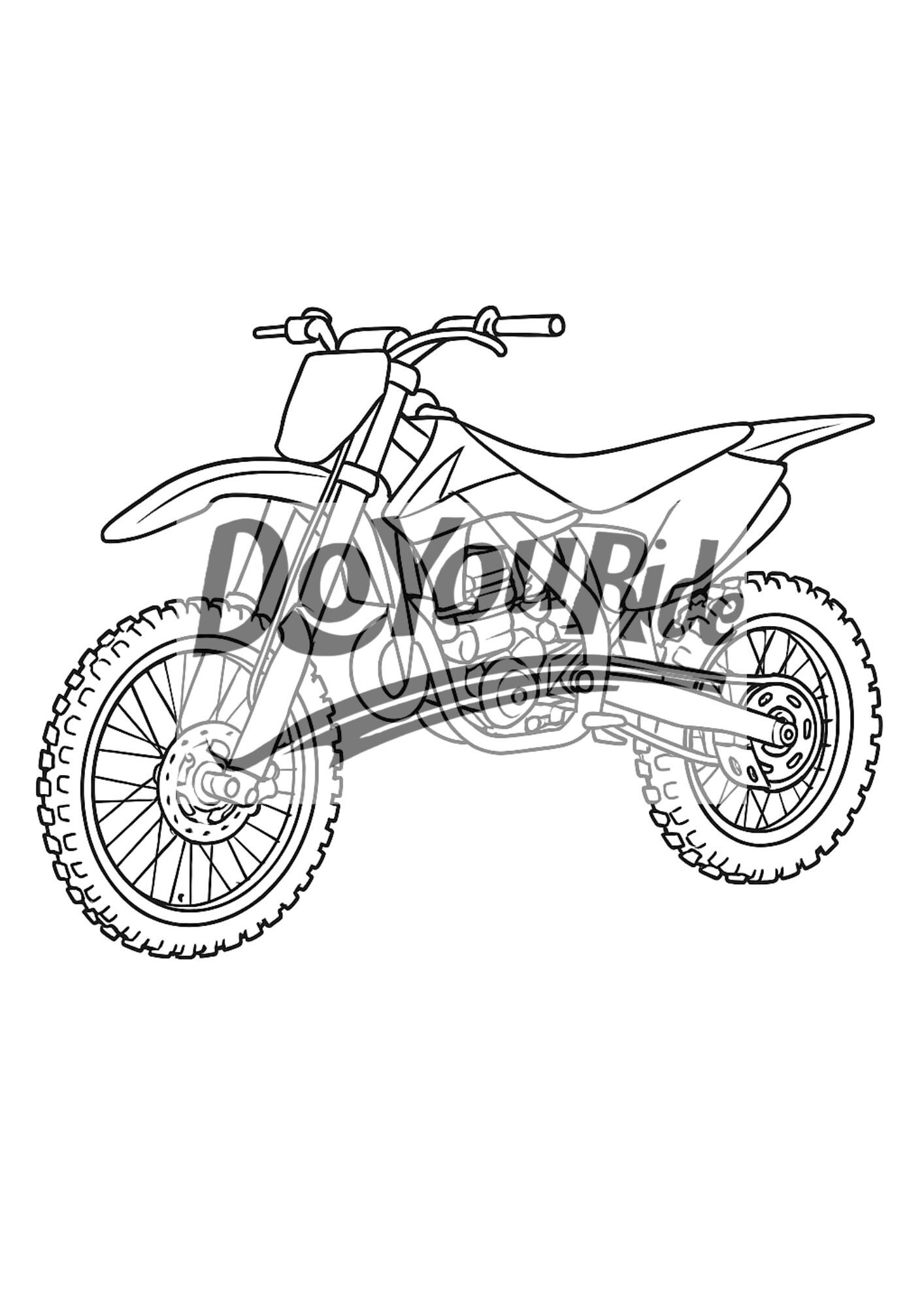 Motorcycle Coloring Pages PDF - Motorbike Coloring Book - Etsy