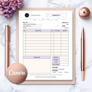 Formulario de pedido Plantilla de factura Formulario de pedido editable Plantilla para pequeñas empresas Factura imprimible Formulario de pedido personalizado Descarga instantánea Recibo