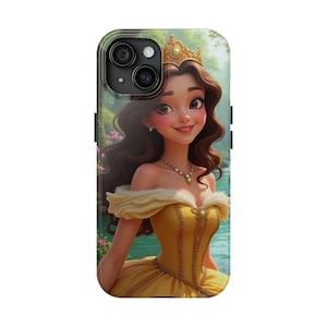 Belle Inspired Tough Phone Cases, Disney Phone Covers, Floral Phone Case, Princess Cases for Kids, Gifts for Disney Lovers