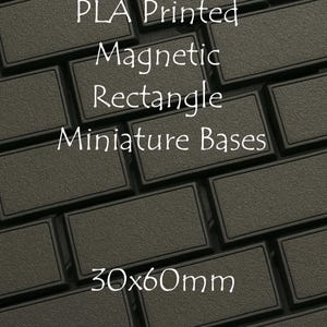 Magnetic Rectangular Slotted Base | PLA Printed | 30x60mm | Unit or Display Base | Tabletop RPGs & Wargames