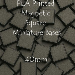 Magnetic Square Slotted Miniature Base  | PLA Printed | 40mm | Fantasy Grid Play | Tabletop RPGs & Wargames