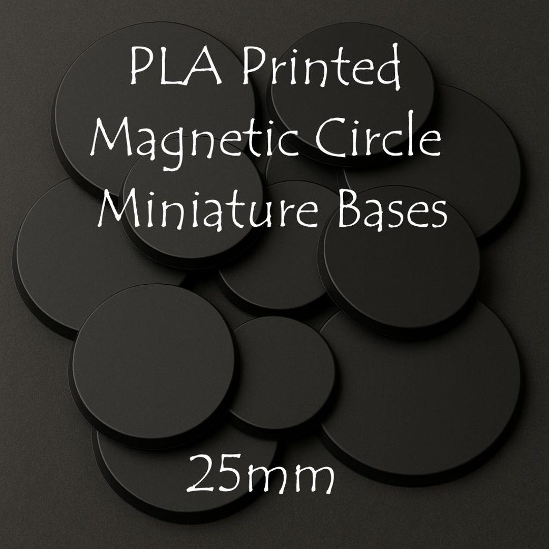 Magnetic Circle/round Slotted Miniature Base | PLA Printed | 25mm ...