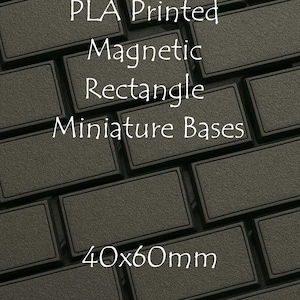 Magnetic Rectangular Slotted Base | PLA Printed | 40x60mm | Unit or Display Base | Tabletop RPGs & Wargames