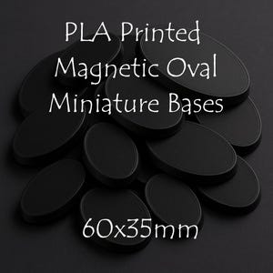 Magnetic Oval Slotted Base | PLA Printed | 60x35mm | Monster / Cavalry Use | Tabletop RPGs & Wargames