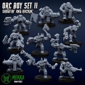 Orc Boys Set #2 by Mekka Miniatures (28mm/32mm Ork Miniatures) (28mm/32mm Wargaming)