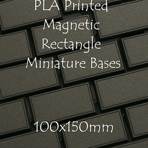 Magnetic Rectangular Slotted Base | PLA Printed | 100x150mm | Unit or Display Base | Tabletop RPGs & Wargames