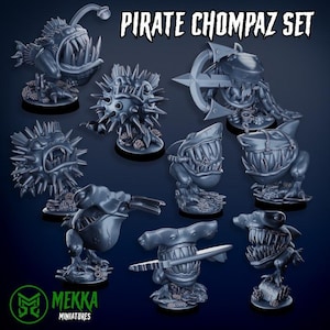 Pirate Chompaz Set by Mekka Miniatures (28mm/32mm Ork Miniatures) (28mm/32mm Wargaming)