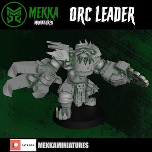 Orc Leader by Mekka Miniatures (28mm/32mm Ork Miniatures) (28mm/32mm Wargaming)