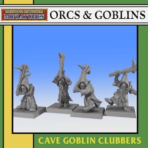 ORCS & GOBLINS: Cave Goblin Clubbers by Monstrous Encounters (28mm/32mm)