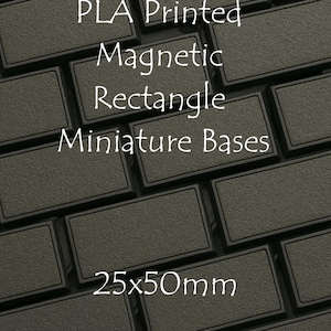 Magnetic Rectangular Slotted Base | PLA Printed | 25x50mm | Unit or Display Base | Tabletop RPGs & Wargames