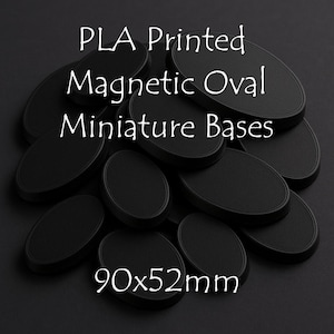 Magnetic Oval Slotted Base | PLA Printed | 90x52mm | Monster / Cavalry Use | Tabletop RPGs & Wargames