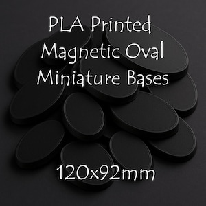 Magnetic Oval Slotted Base | PLA Printed | 120x92mm | Monster / Cavalry Use | Tabletop RPGs & Wargames