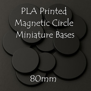 Magnetic Circle/Round Slotted Miniature Base  | PLA Printed | 80mm | Tabletop RPGs & Wargames