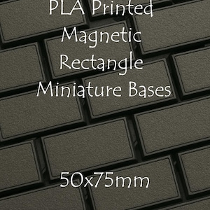 Magnetic Rectangular Slotted Base | PLA Printed | 50x75mm | Unit or Display Base | Tabletop RPGs & Wargames