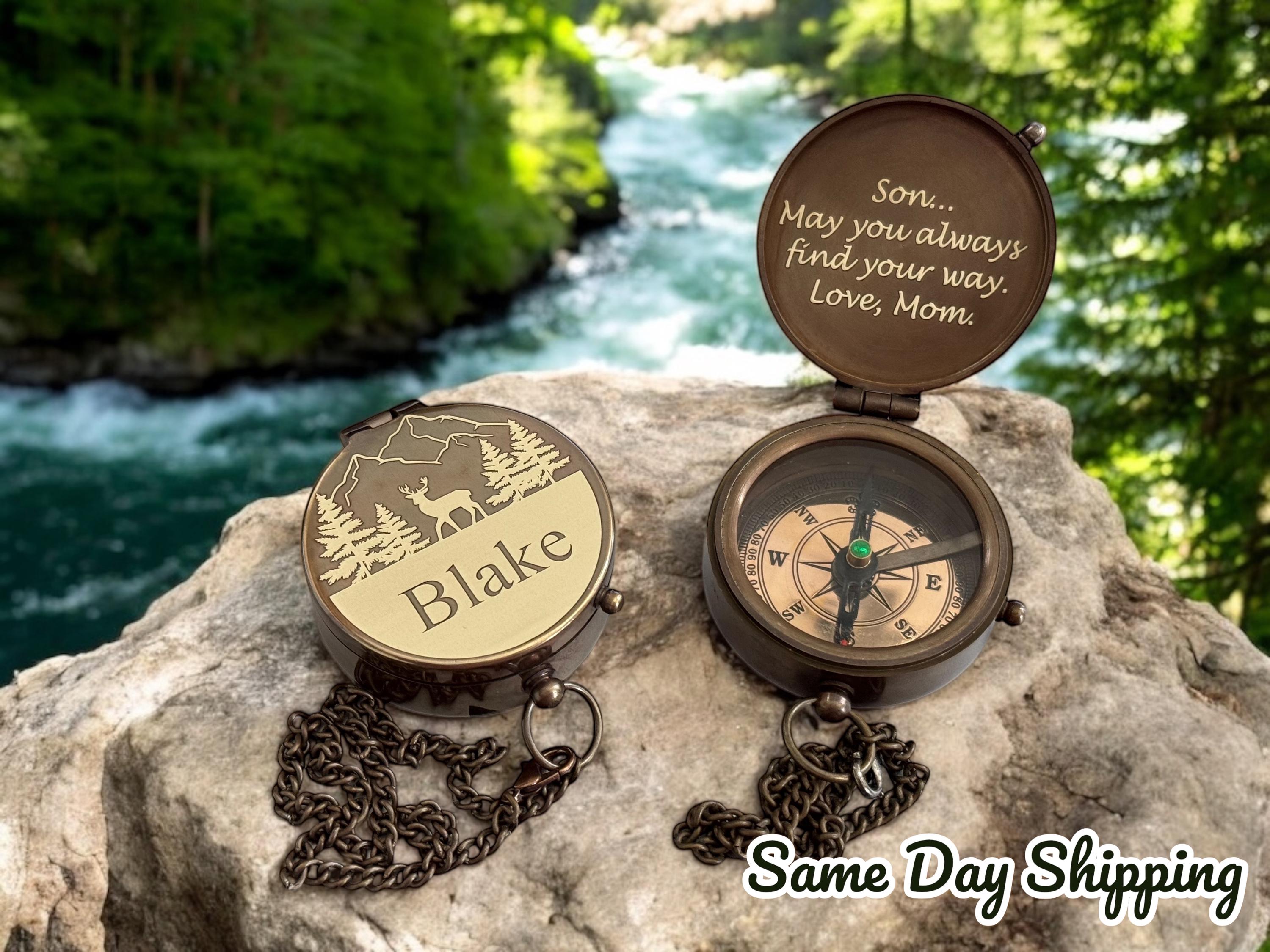 Personalized "Born To Be Free" Compass – Engraved Inspirational Gift