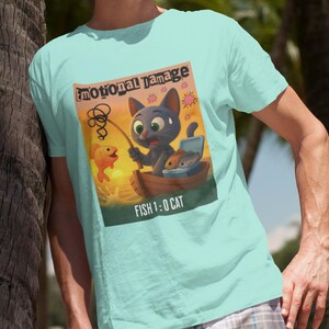 Cat Fish T-Shirt, Funny Fisherman Shirt, Fun Shirt for Cat Lovers, Gift for Pet Owners, Humor Shirt, Funny Animal Apparel, Gift for Him