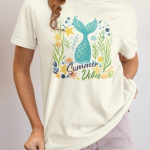 Summer Vibes shirt, Mermaid T shirt, Beach tee, Summer Gift, Unisex Tee, Vacation Outfit
